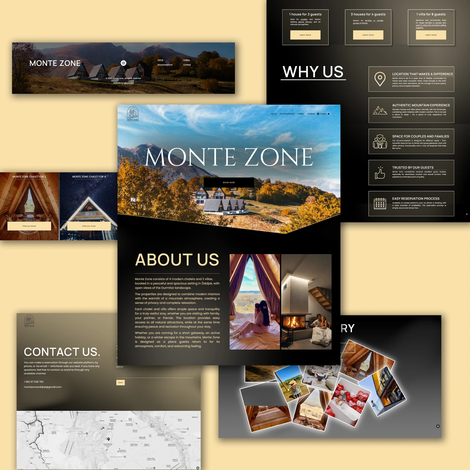 Website we built for Monte Zone, mountain stays